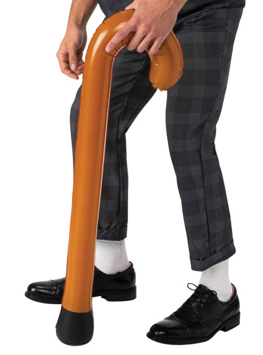 Image of Inflatable Brown Walking Stick Adults Costume Accessory - Close Image