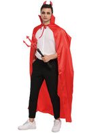 Image of Long Shiny Red Devil Halloween Costume Cape - Main Image