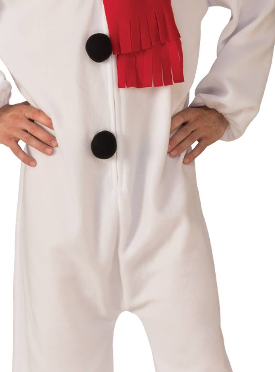 Image of Plush White Snowman Men's Christmas Costume - Close Image 2