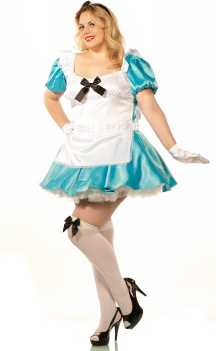 Plus Size Women Sexy Alice In Wonderland Costume - Front View