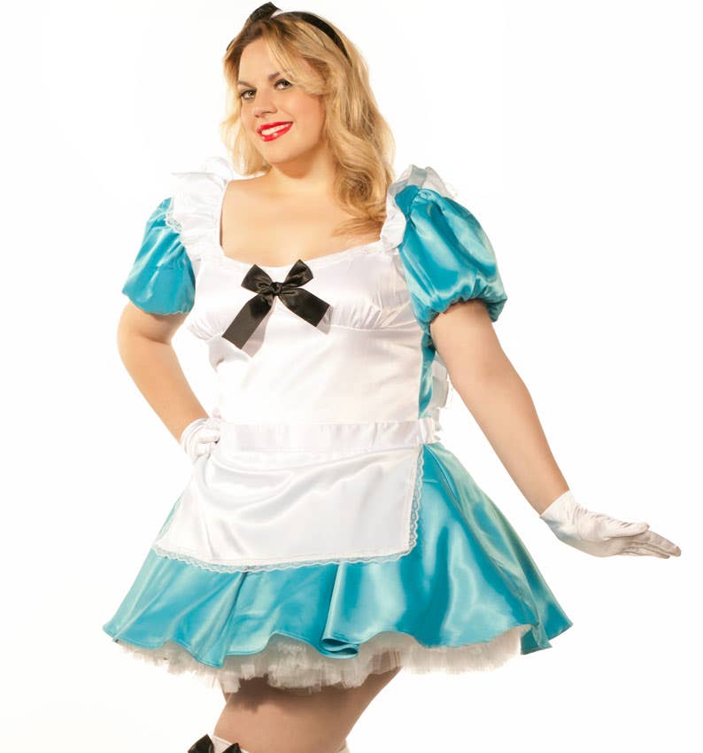 Plus Size Women Sexy Alice In Wonderland Costume - Close View