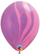 Image of Agate Marble Effect Pink And Violet 27cm Single Latex Balloon