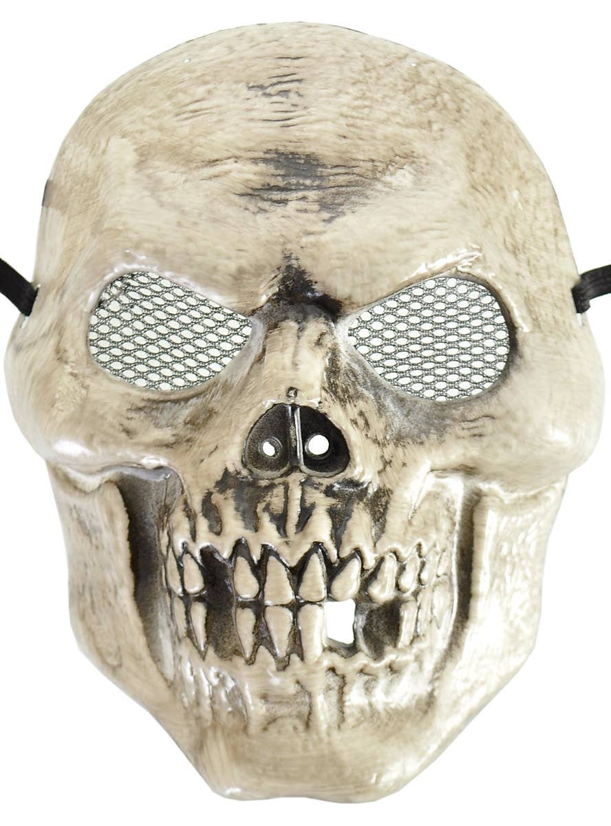 Image of Aged Look Human Skull Halloween Costume Mask