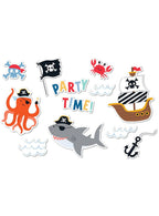 Image of Ahoy Pirate 12 Pack Wall Cut Out Decorations
