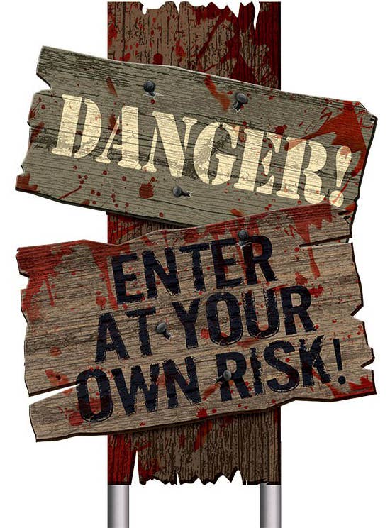 Pack of Beware and Danger Signs Halloween Decoration - Alternate Image 2