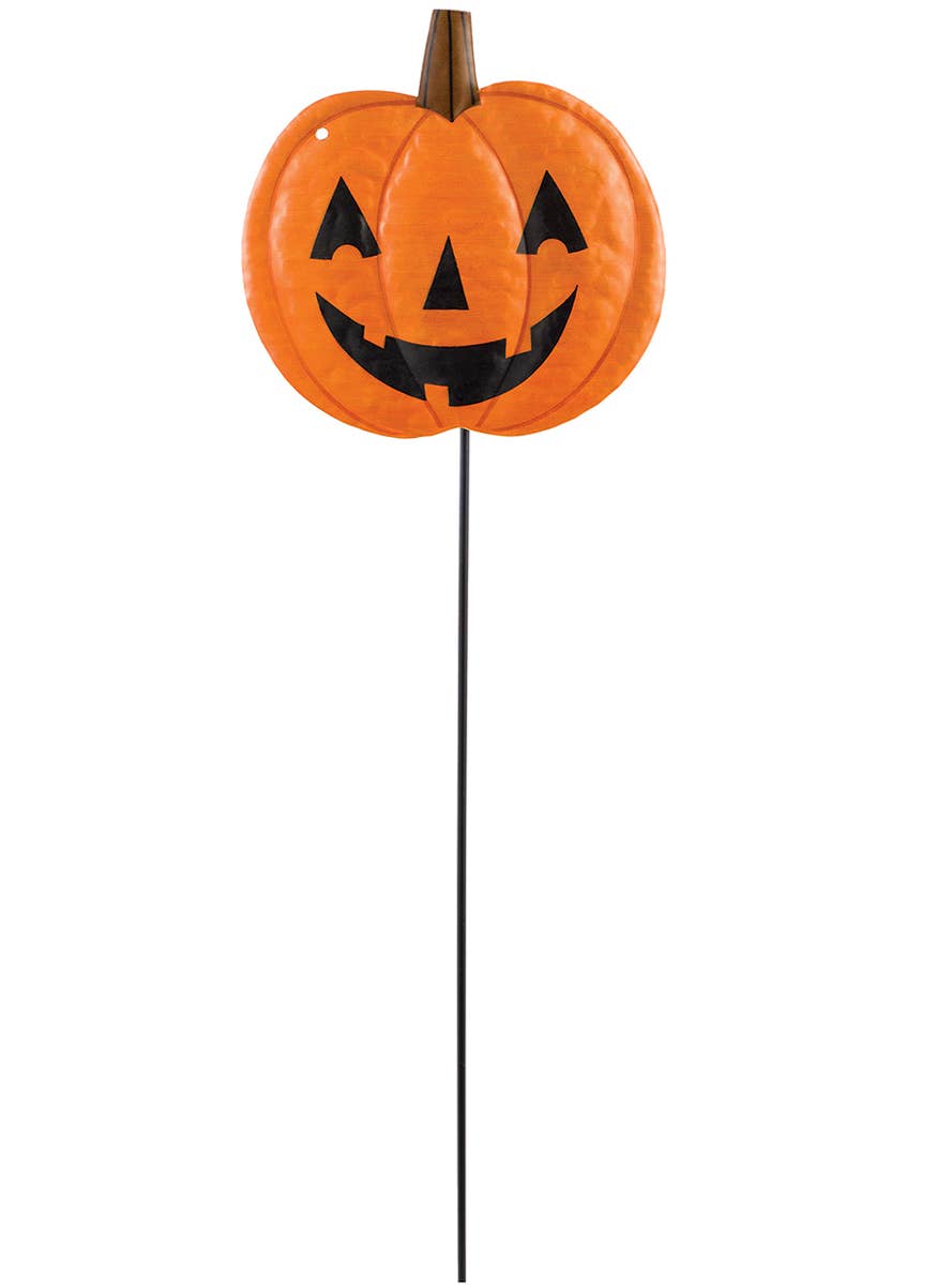 Image of Halloween Yard Stake with Happy Orange Pumpkin