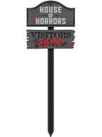 Halloween Yard Stake with House of Horrors Sign