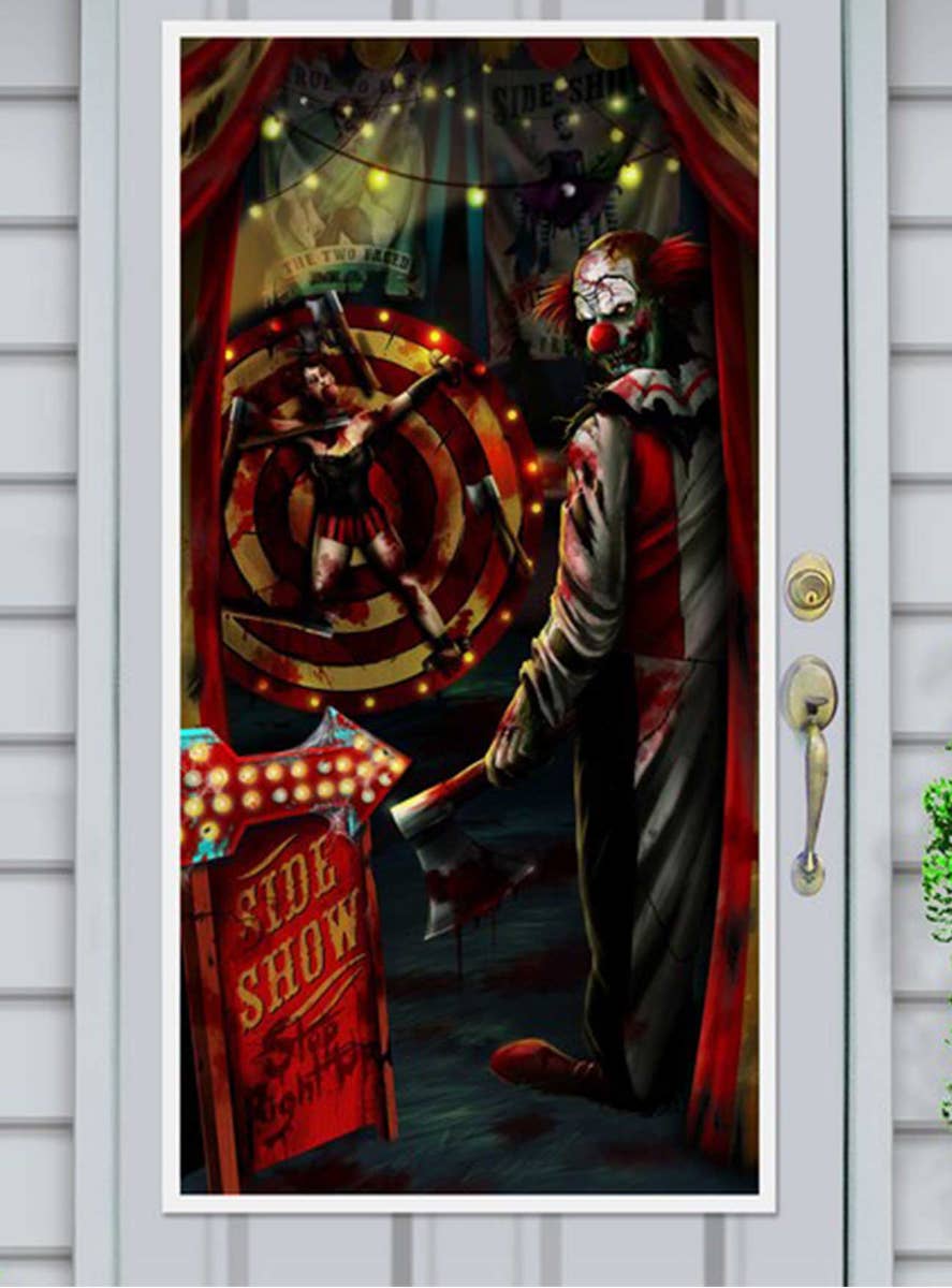 Creepy Circus Side Show Halloween Decoration for a Door