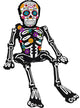 Day of the Dead Skeleton Sitting Foil Balloon for Halloween