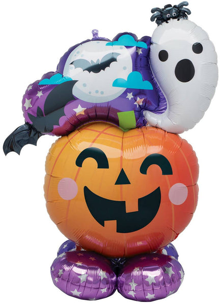 Self Standing Non-Helium Cute Orange Pumpkin Airloonz Balloon Halloween Decoration