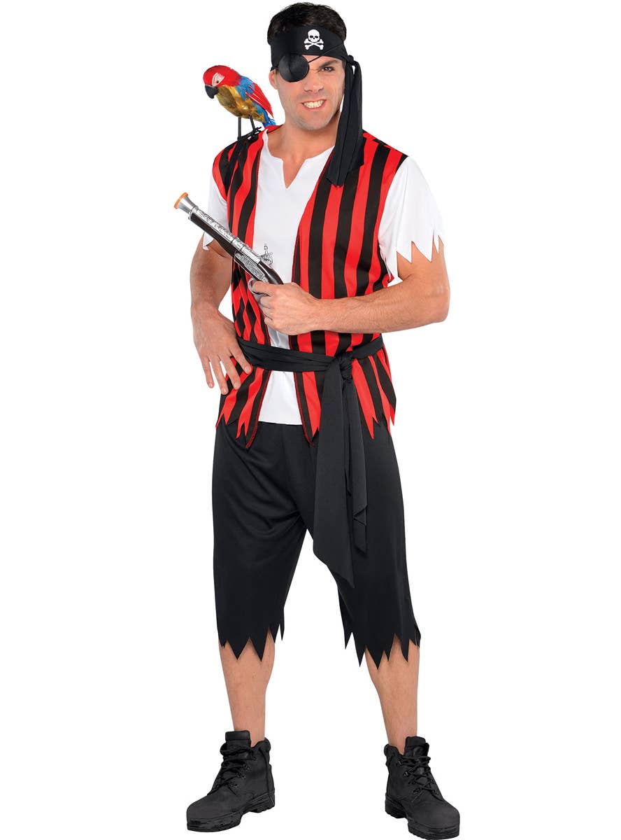 Mens Classic Red and Black Pirate Costume