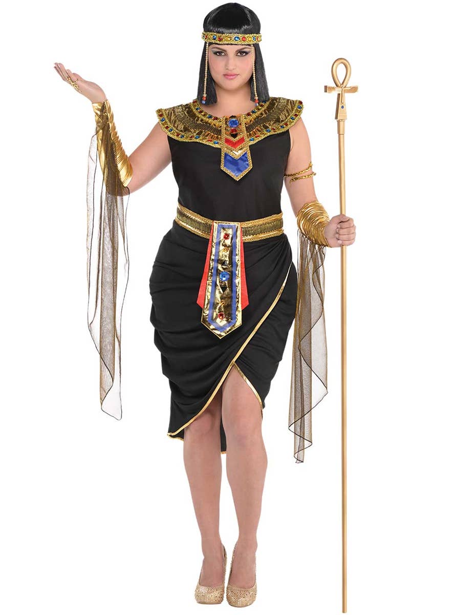 Plus Size Womens Black and Gold Cleopatra Costume