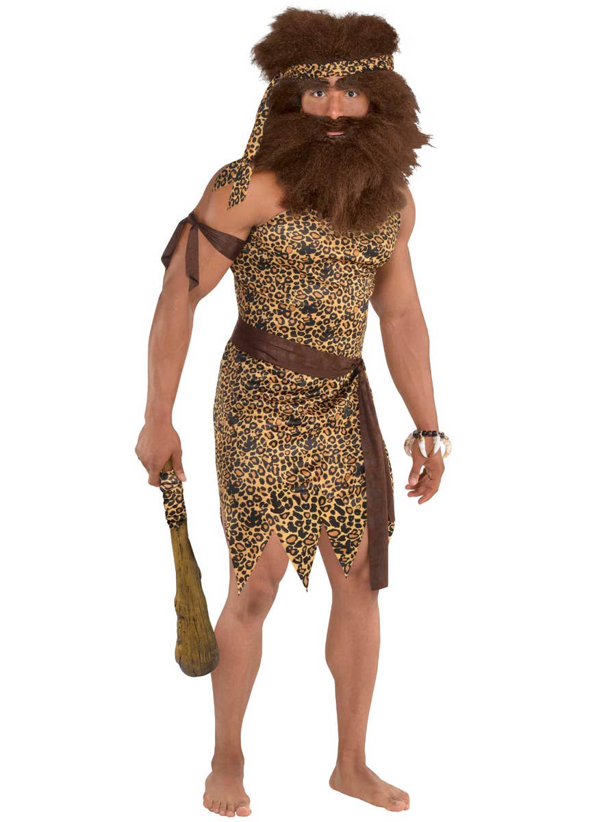 Mens Leopard Print Caveman Costume