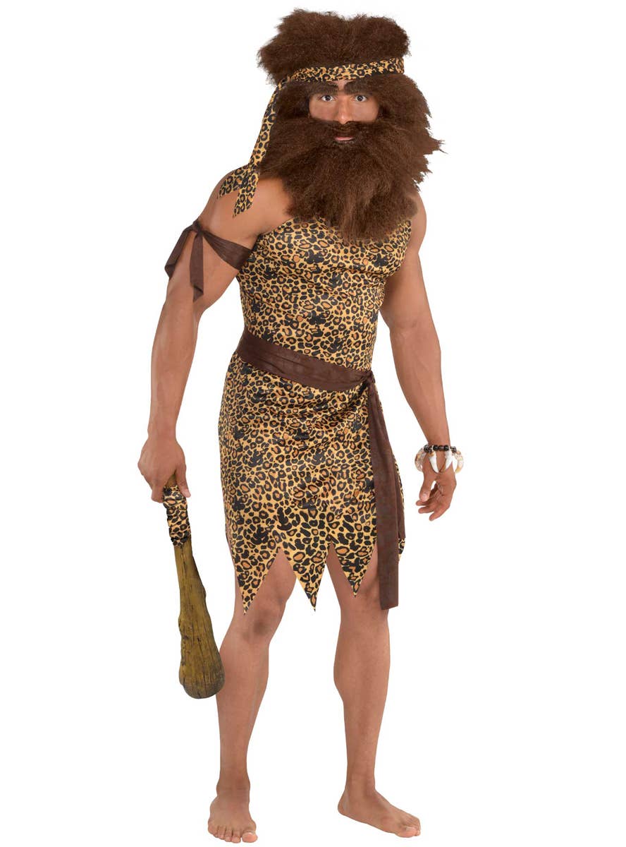 Plus Size Mens Leopard Print Caveman Costume