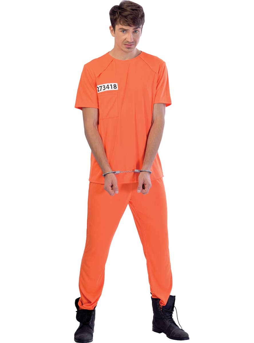Mens Orange Prisoner Uniform Costume