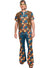 Plus Size Brown Flower Power Groovy Hippie Costume for Men