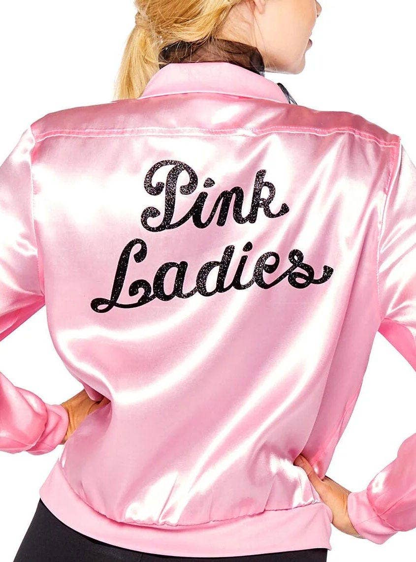 Plus Size Pink Ladies Jacket | Womens Pink Grease Costume Jacket