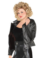 Black Leather Look Grease T-Birds Costume Jacket for Women - Front Image