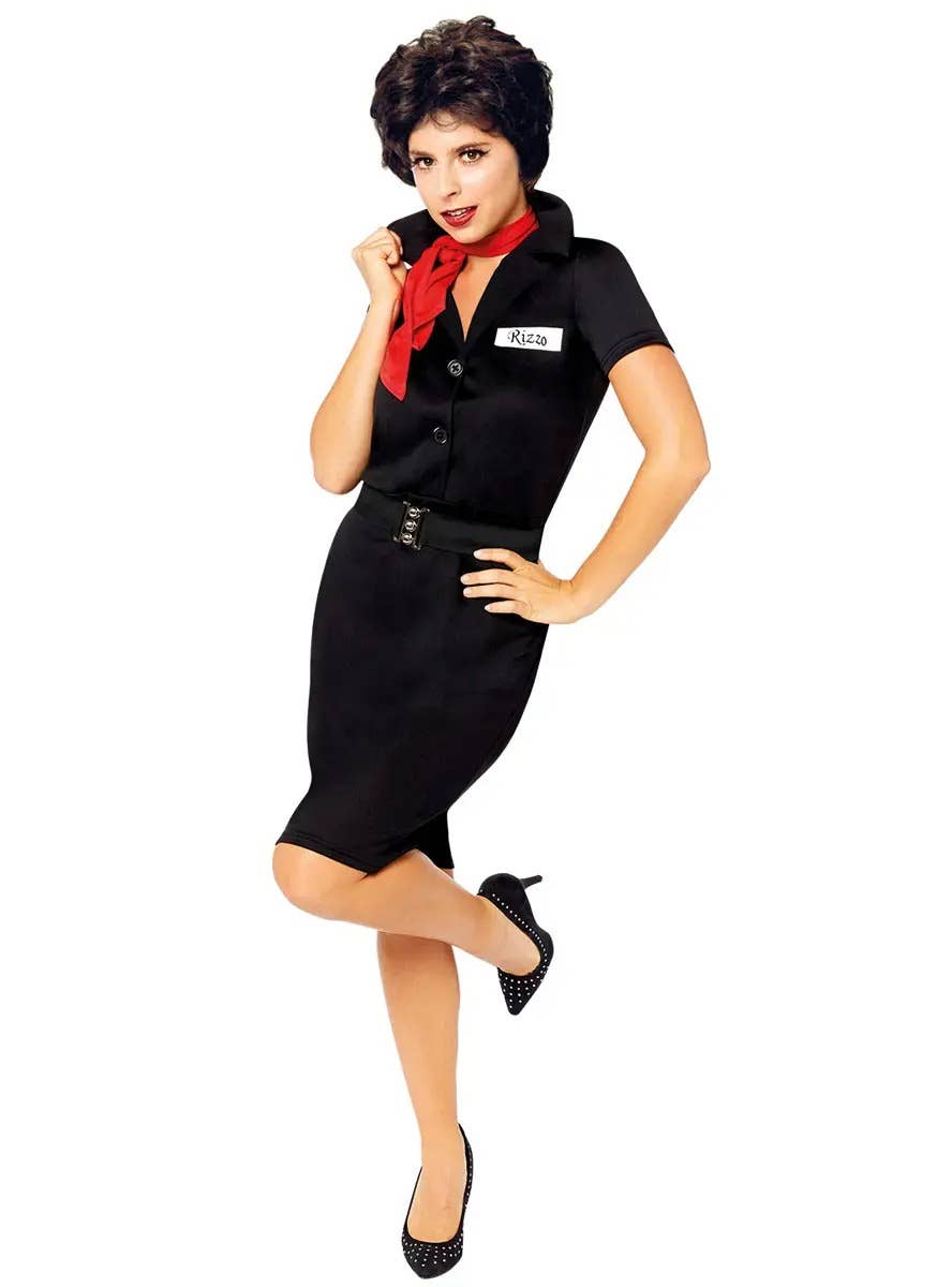 Plus Size Black Rizzo Women's Officially Licensed Grease Costume Alt Front Image 2