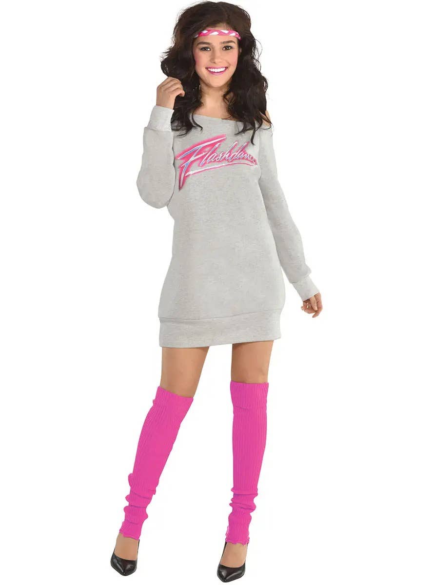 80's Grey Flashdance Costume for Plus Size Women