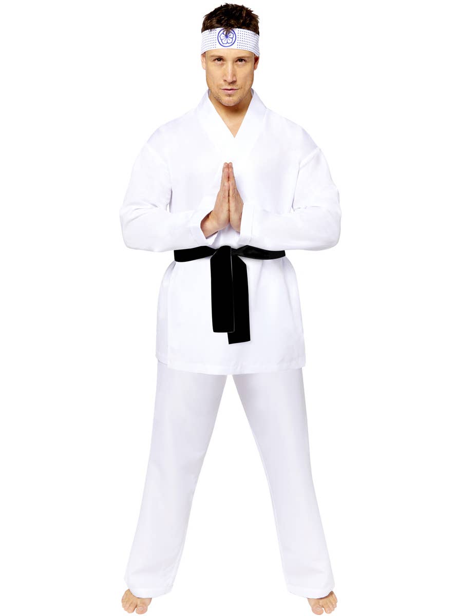 Mens White Cobra Kai Miyagi Do Karate Fancy Dress Costume - Main Image