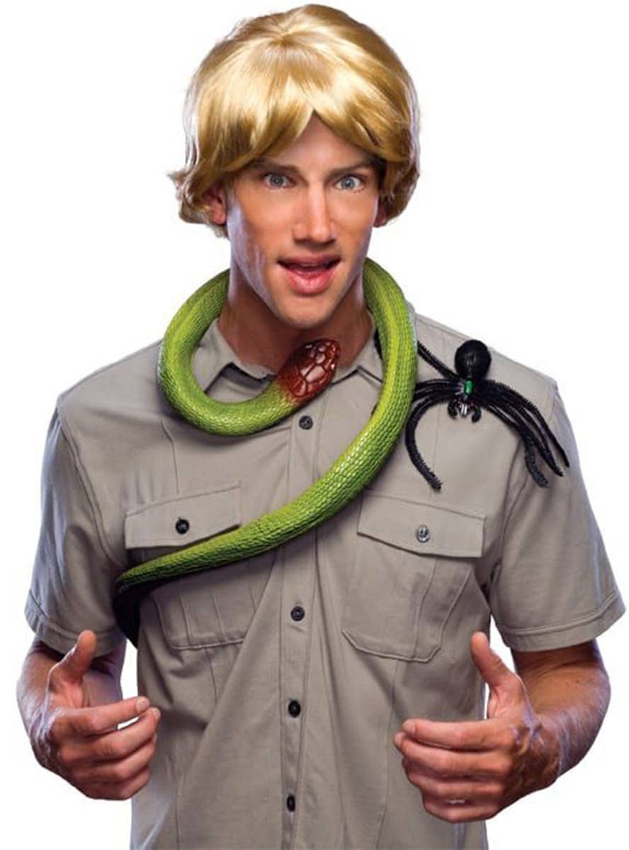 Image of Short Blonde Men's Steve Irwin Style Costume Wig