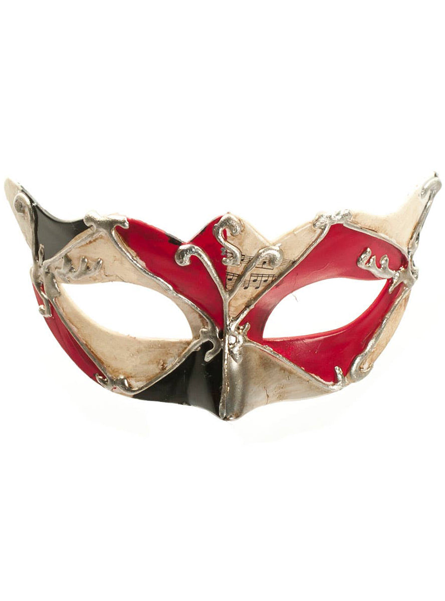 Antique Red Venetian Mask For Men Masquerade Ball Mask - Zoom Image