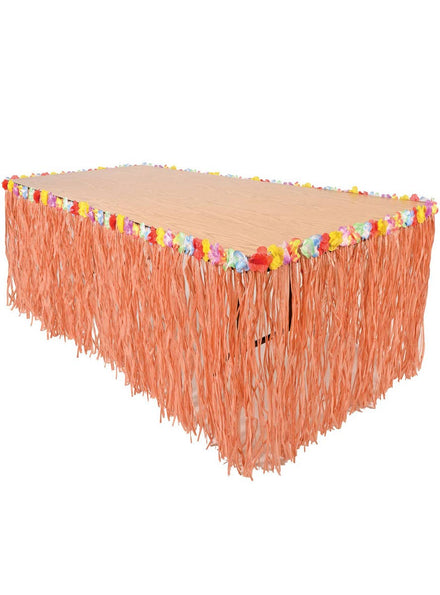 Image of Hawaiian Natural Colour Grass Table Skirt