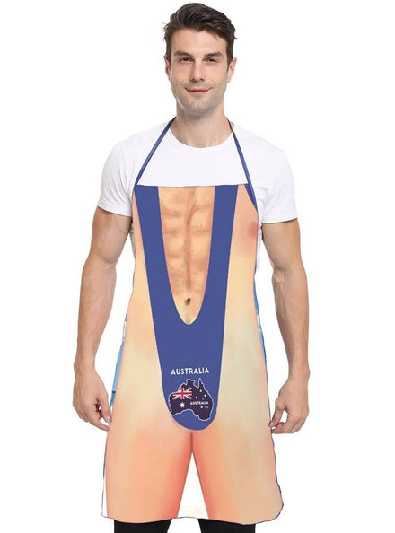 Mankini Australian Print Australia Day Costume Apron