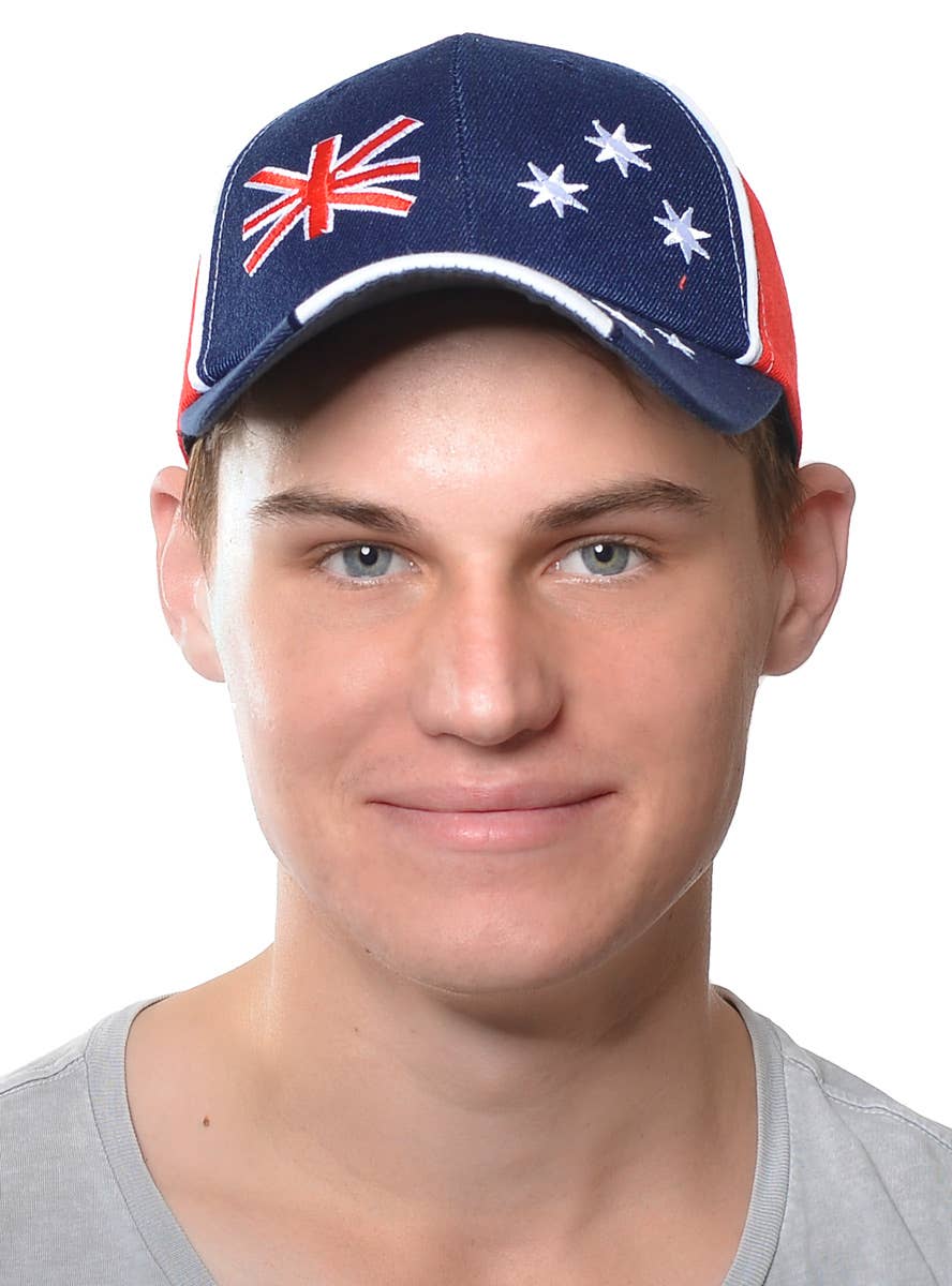 Adults Aussie Flag Baseball Cap Costume Accessory Australia Day Hat -  Front Image