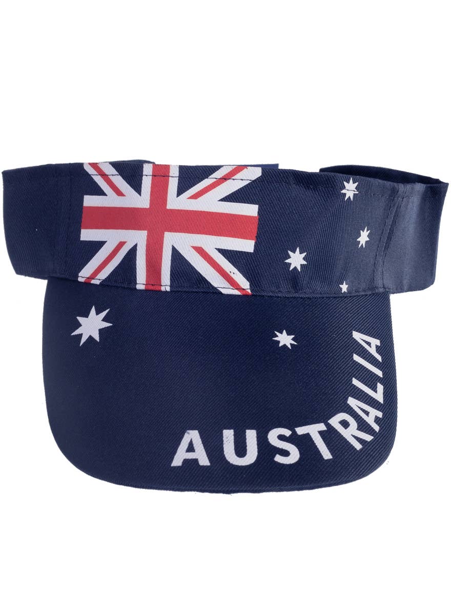 Adults Navy Blue Australia Day Visor with Aussie Flag - Alternate Image