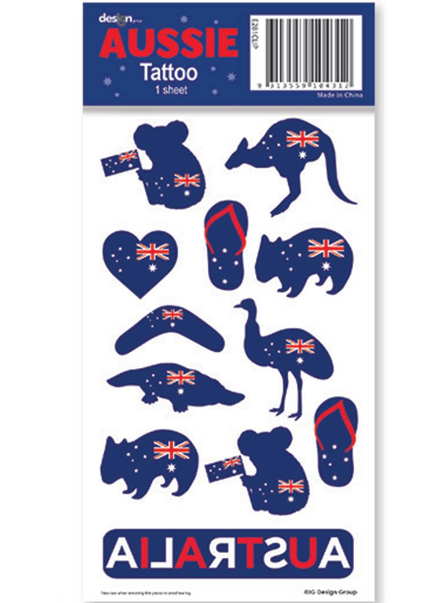 Image of Aussie Icons Australia Day Temporary Tattoos