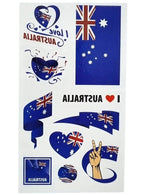 4 Sheets of 10 Temporary Aussie Themed Tattoos