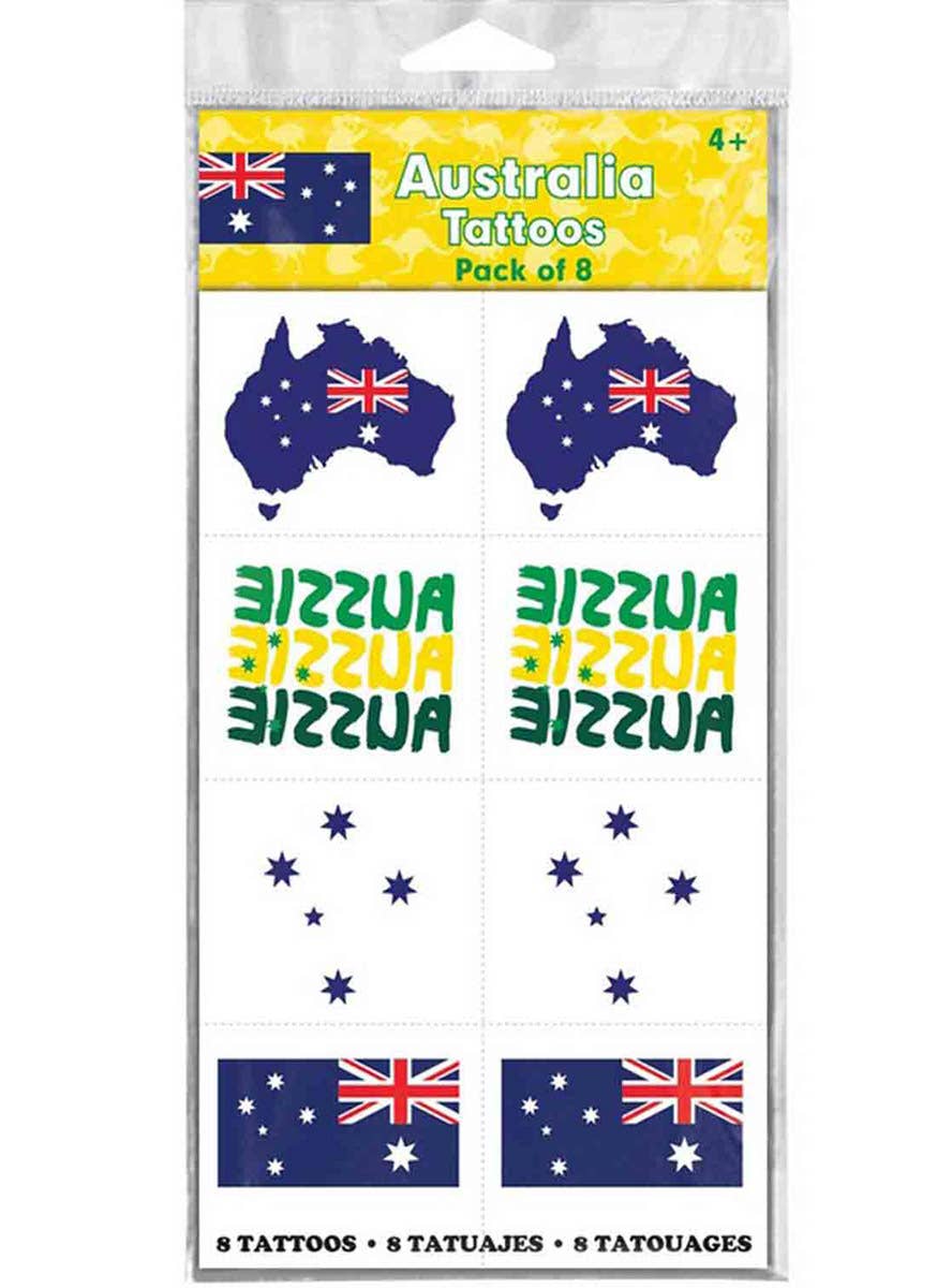 Image of Sheet of Assorted Australia Day Tattoos