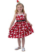 Image of Australian Christmas Girls Red Printed Costume Dress