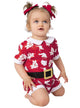 Image of Australian Christmas Print Toddler Girls Red Romper Costume