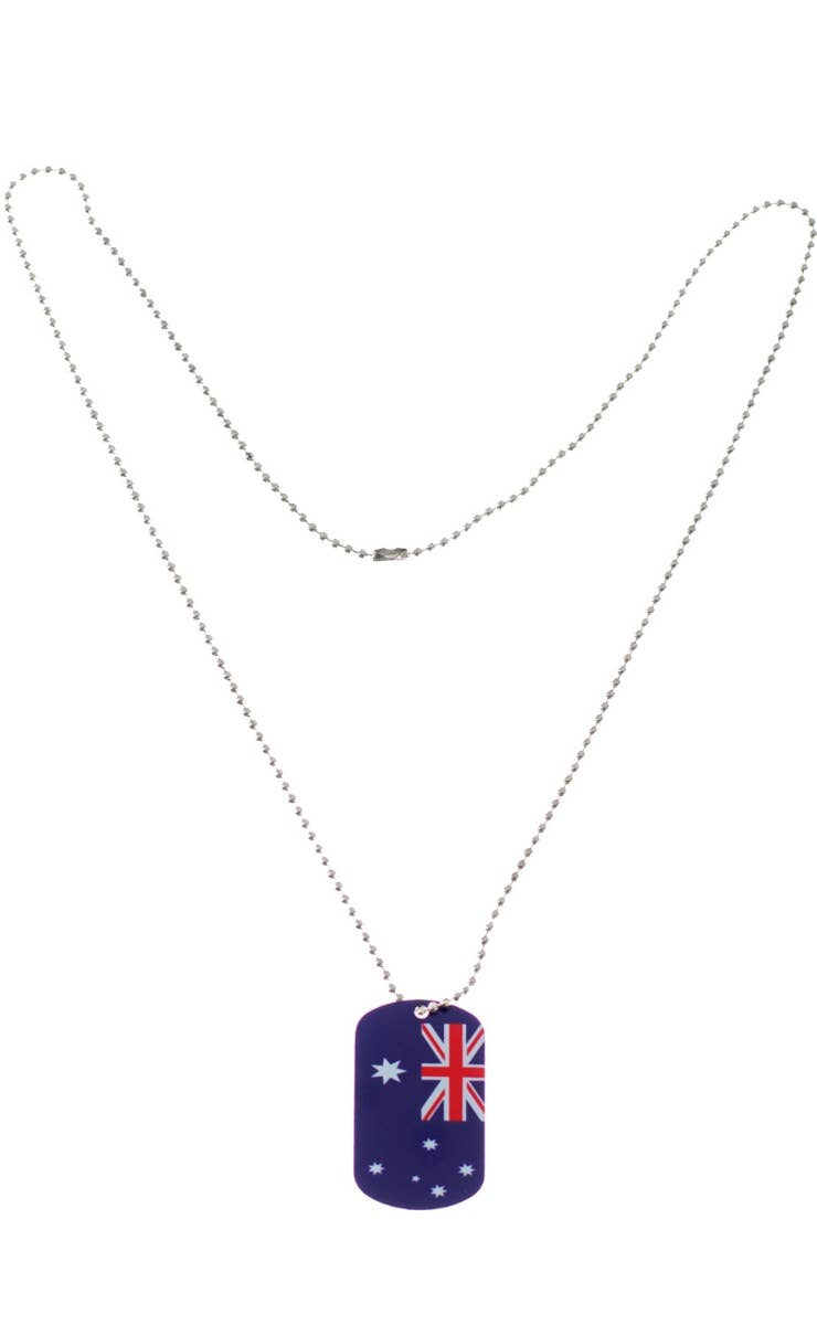 Australian Flag Dog Tag Novelty Australia Day Necklace - Main Image