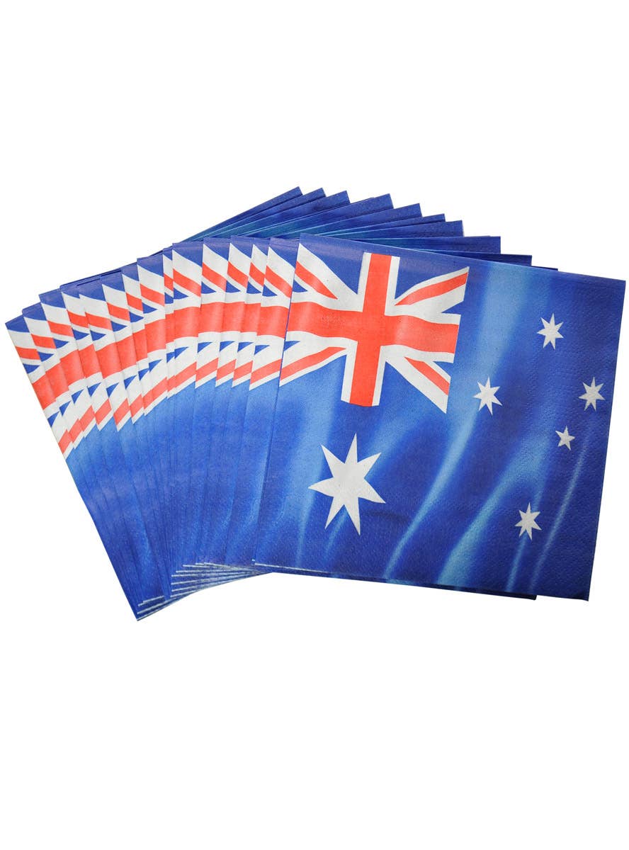 Image of Australian Flag Pack of 16 Paper Napkins