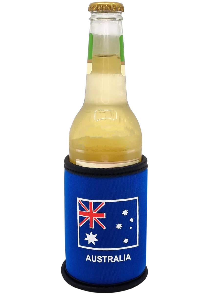 Image of Australian Flag Blue Stubbie Bottle Holder