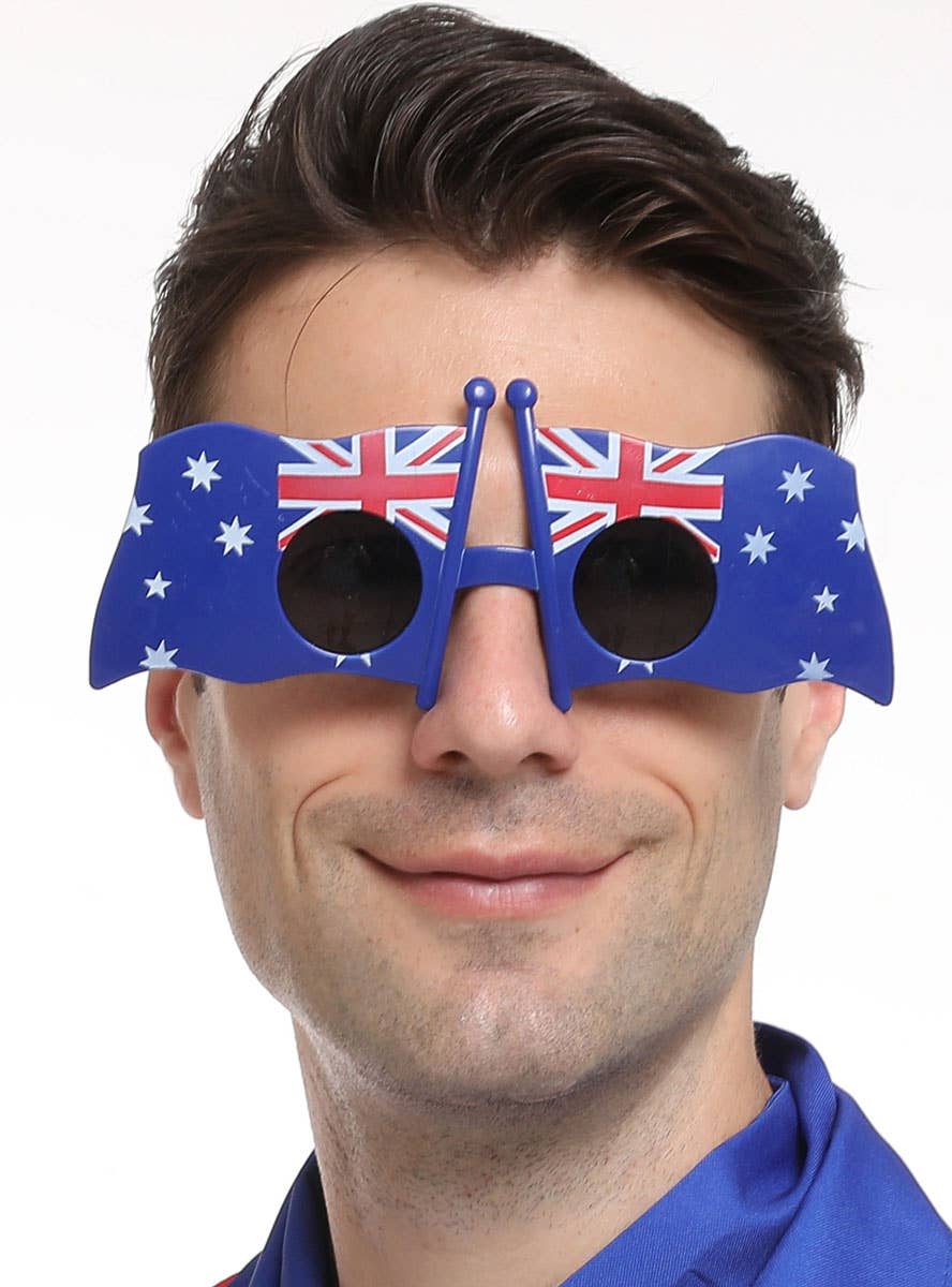 Blue Australia Day Sunglasses Aussie Flag Costume Sunglasses