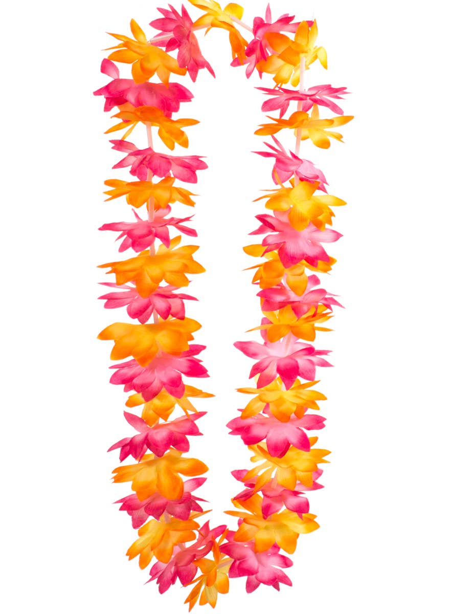 Pink and Orange Flower Lei