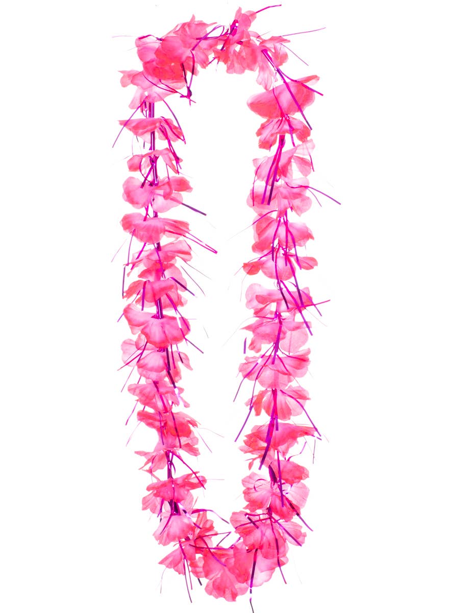 Pink Flower Lei with Tinsel