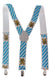 Bavarian Blue and White Oktoberfest Costume Accessory Suspenders Main Image