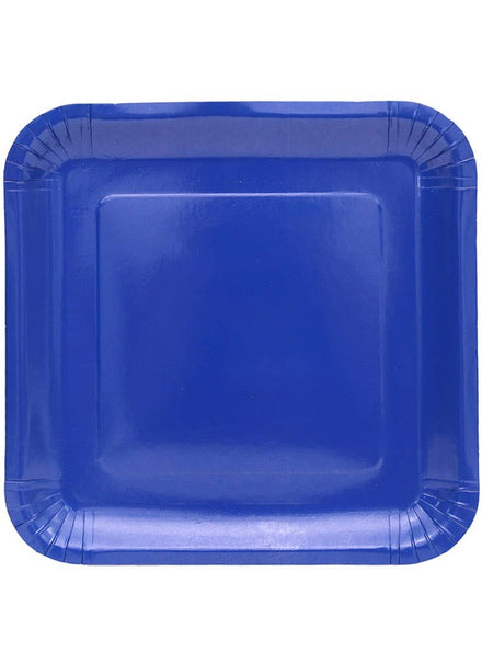 Image of Azure Blue 20 Pack 23cm Square Paper Plates