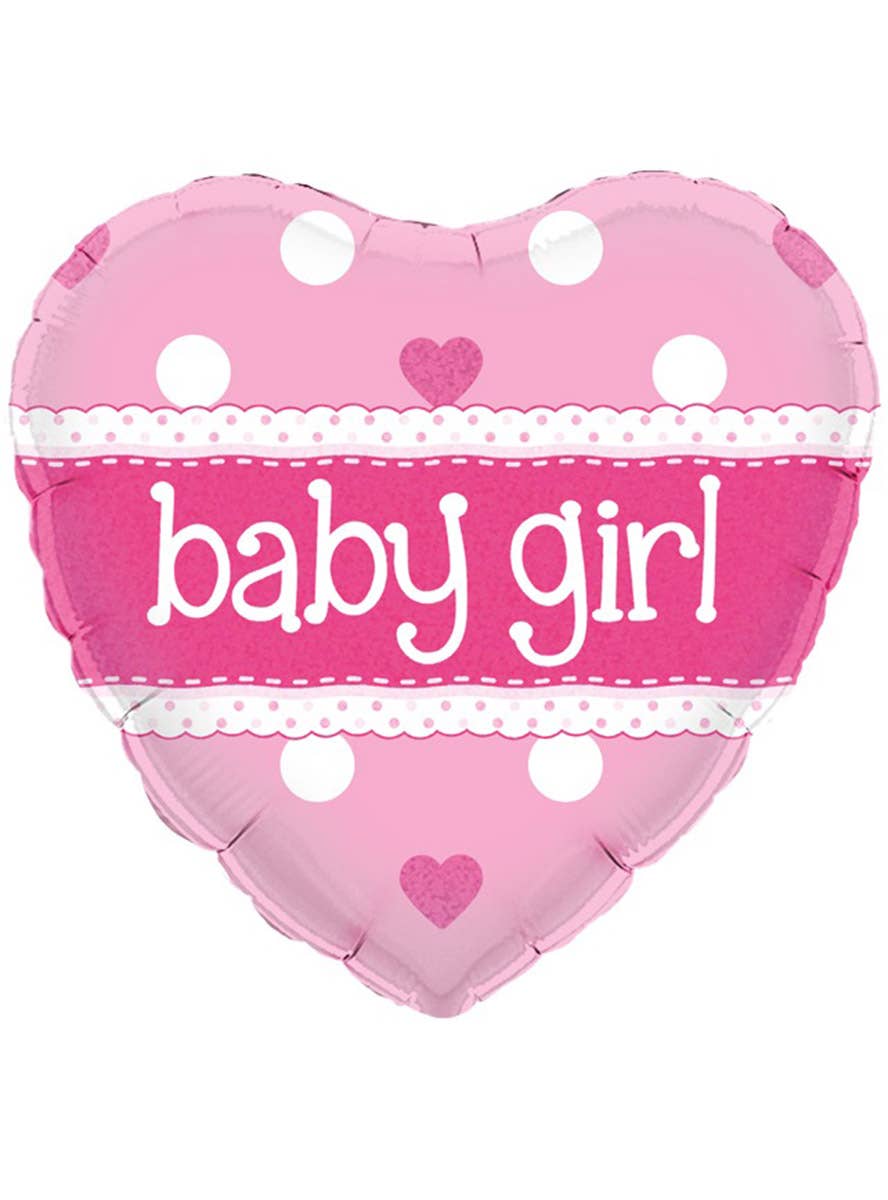 Image of Baby Girl Pink Heart 45cm Foil Balloon