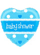 Image of Baby Shower Blue Heart 45cm Foil Balloon