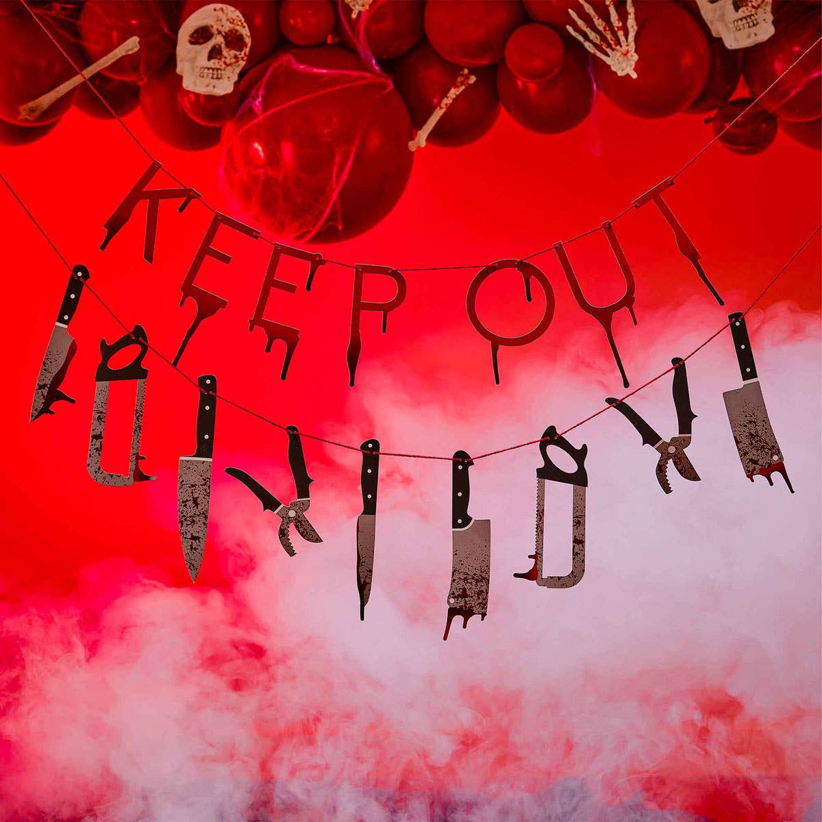 Image of Keep Out Blood Drip Banner Halloween Decoration - Alternate Image