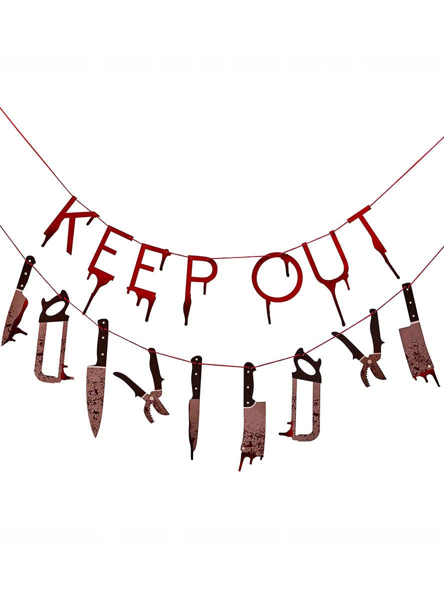 Image of Keep Out Blood Drip Banner Halloween Decoration - Main Image