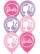 Image of Barbie Pink and Purple 6 Pack Party Balloons