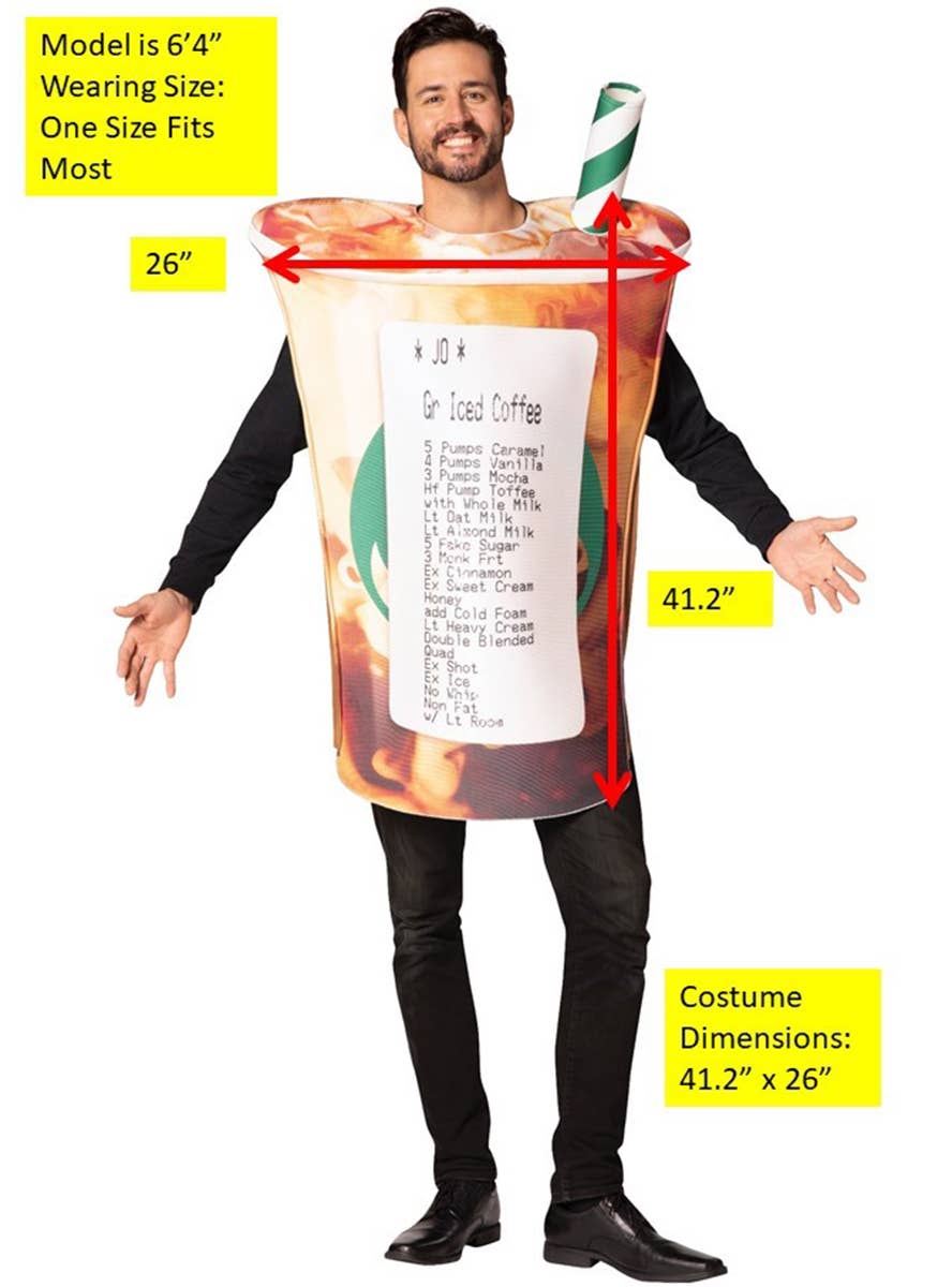 Image of Baristas Worst Nightmare Adult's Funny Coffee Cup Costume - Alternate Image 2